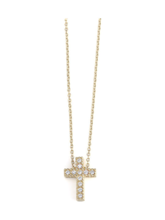 George Art Jewels Aur Crucifix 9K Față și Spate