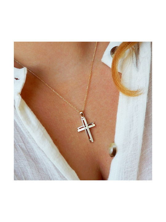 Art d or Damen Gold Kreuz 14K mit Kette