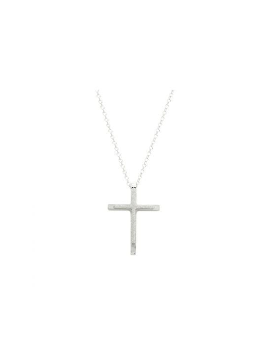 Art d or Herren Weißgold Kreuz 14K mit Kette