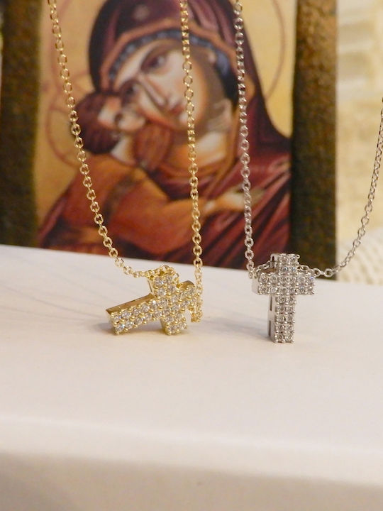 Art d or Women's White Gold Cross 9K with Chain