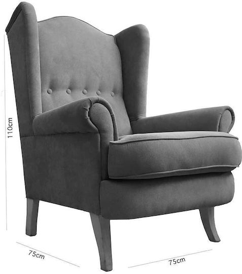 Sessel Samt Petrol Blau 75x75x100cm