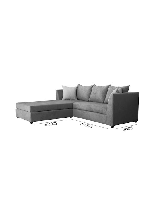 Γωνιακός Καναπές με Δεξιά Γωνία Γαλάζιος 220x200x80εκ.