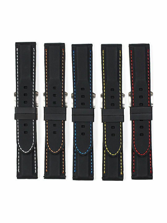 Gummi-Armband Schwarz 24mm