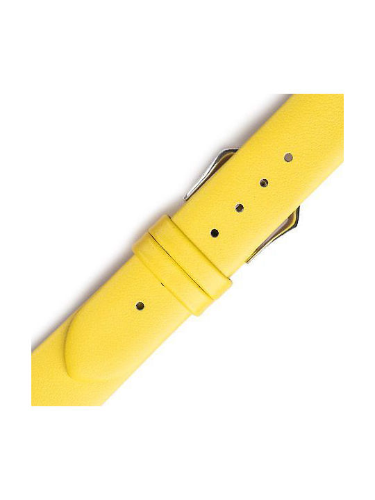 Δερμάτινο Λουράκι Κίτρινο 18mm