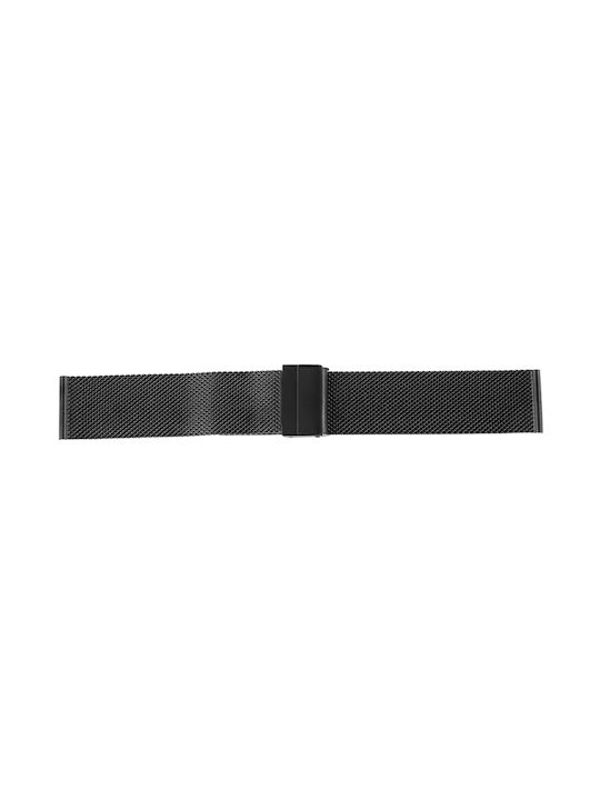 Metallic-Armband Schwarz 24mm