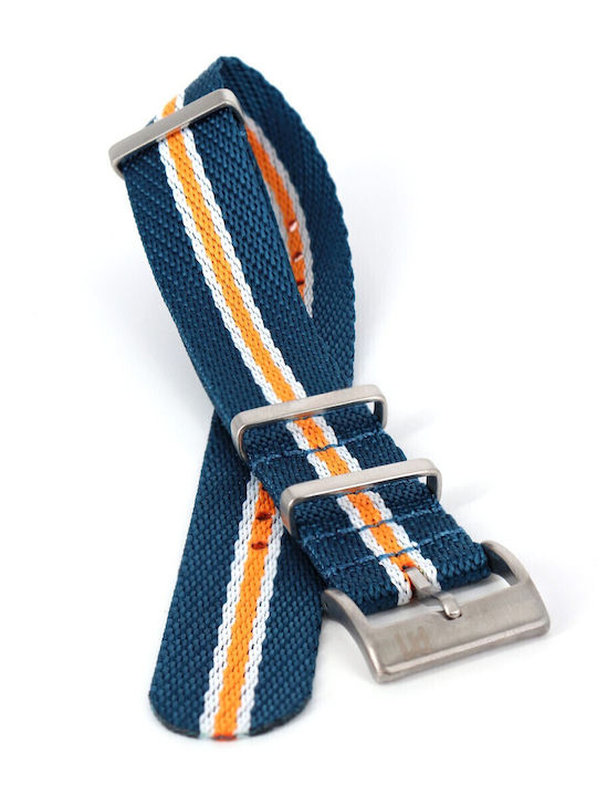 Piero Magli Piero Magli Riemen aus Stoff Nato Blau 22mm