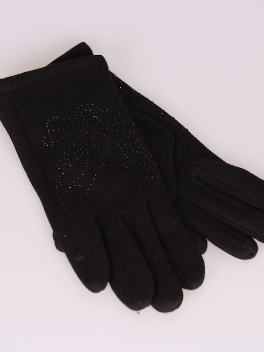 Women's Touch Gloves with Fur Black