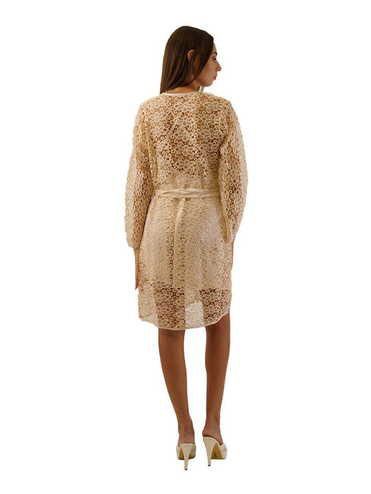 FMS Winter Women's Robe with Nightgown Gold