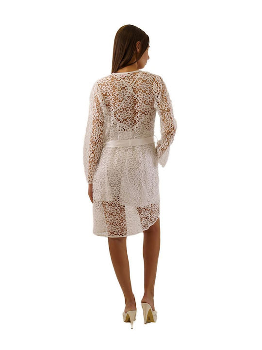 FMS Winter Bridal Women's Robe with Nightgown White