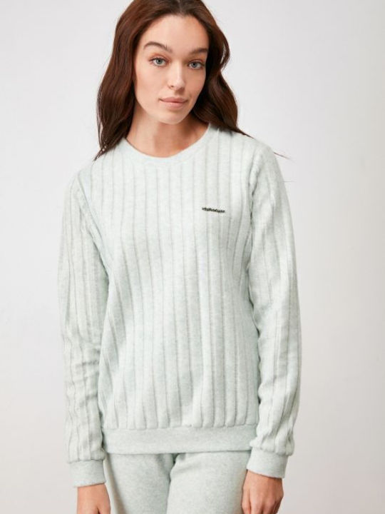 Penye Mood Winter Damen Pyjama-Set Grün