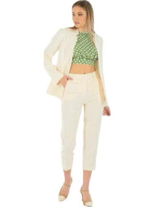 Paranoia Damen Krepp Blazer Weiß