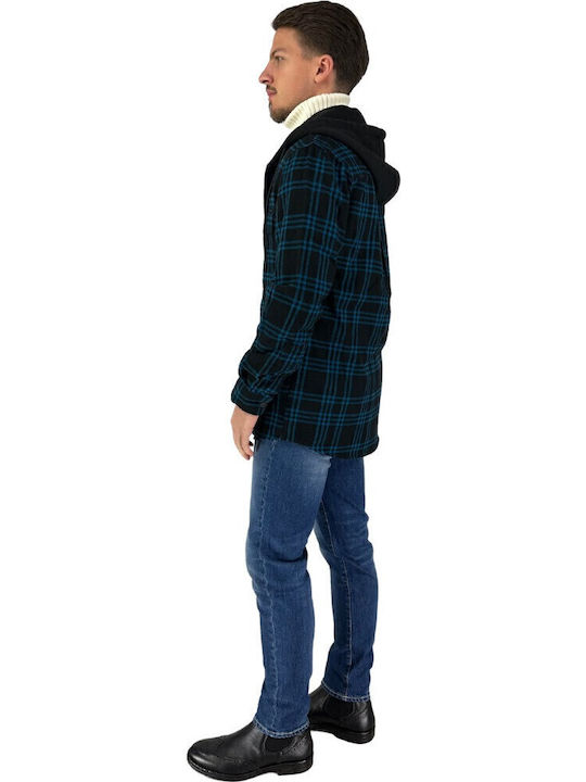 Herren Jacke mit Kapuze Blau