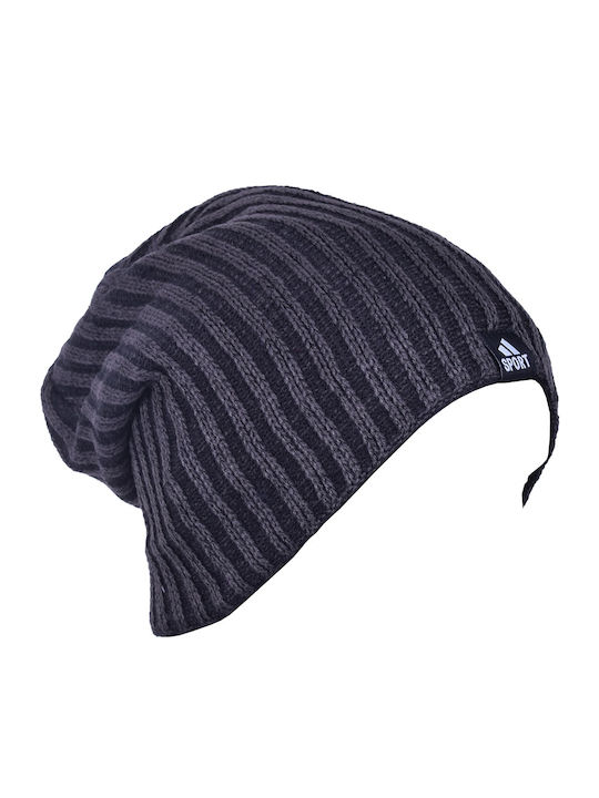 Beanie Ανδρικός Σκούφος με Rib Πλέξη σε Μαύρο χρώμα