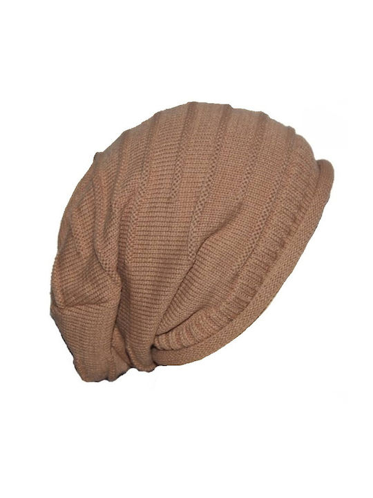 Knitted Beanie Cap Brown