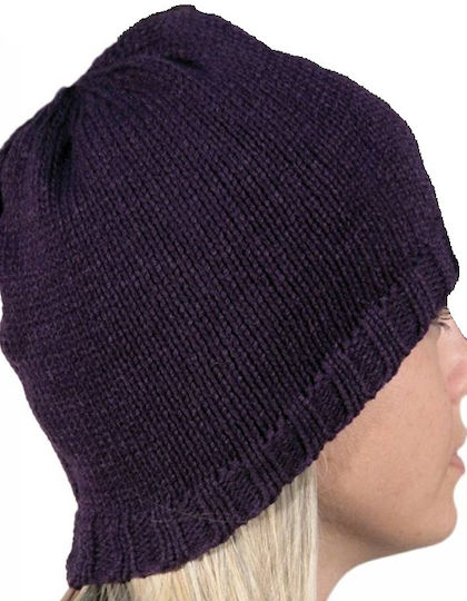 Knitted Beanie Cap Purple