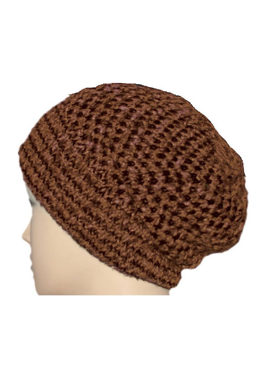 Knitted Beanie Cap Brown