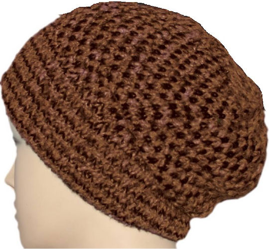 Knitted Beanie Cap Brown