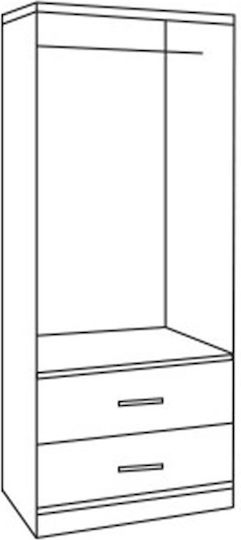 Ușă dublă Dulap de Haine Kendall 80x42x181cm