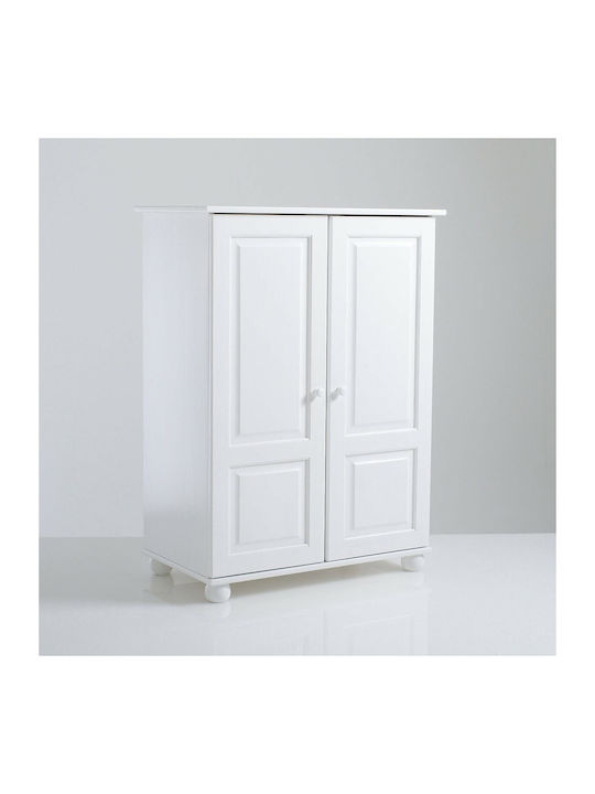 Ușă dublă Dulap de Haine Alb 88x49x120cm