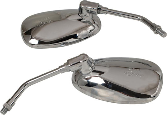 Motorcycle Mirrors 2pcs Silver