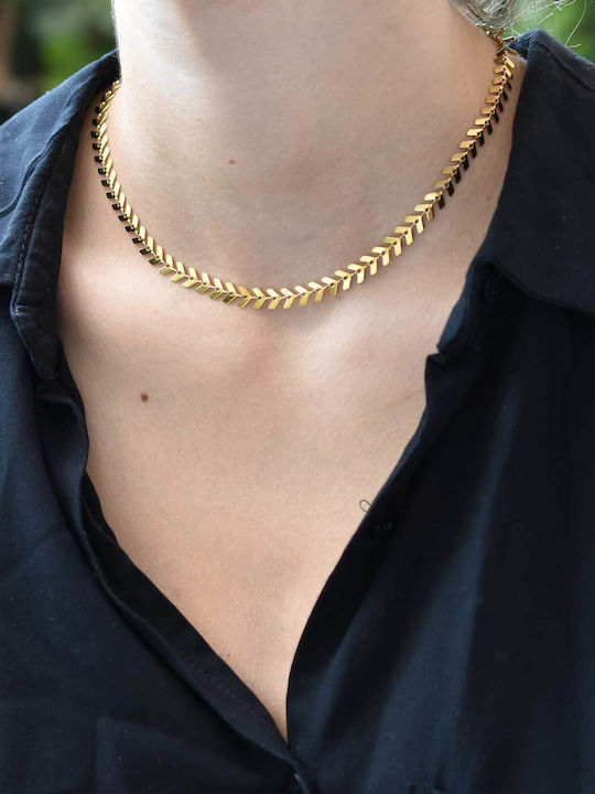 Goldjewels Chain Neck made of Steel Gold-plated Wide Thickness 6mm and Length 40cm