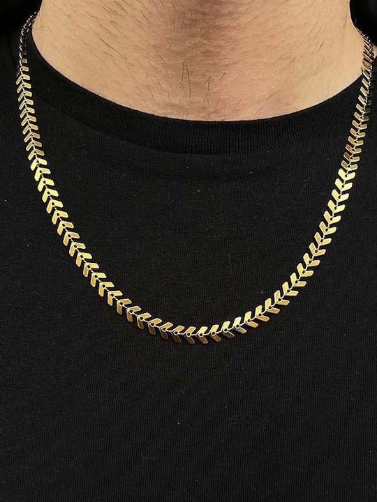 Goldjewels Chain Neck made of Steel Gold-plated Wide Thickness 6mm and Length 40cm