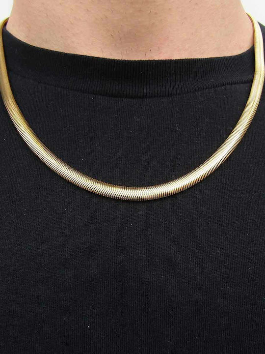 Goldjewels Chain Neck Snake made of Steel Gold-plated Wide Thickness 6mm and Length 40cm