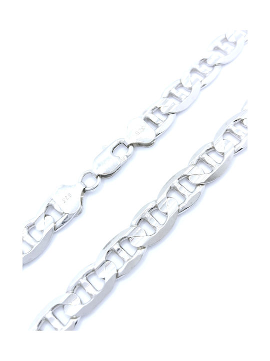 PS Silver Silberne Kette Nacken Breit Dicke 7.30mm und Länge 70.5cm