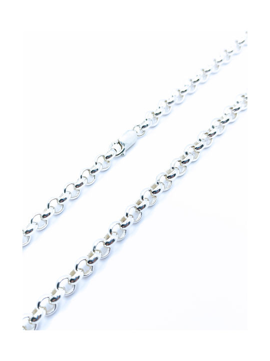 PS Silver Herren Silberne Kette Nacken Breit Dicke 6mm und Länge 55cm