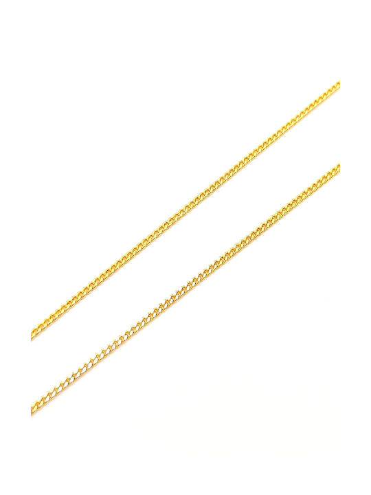 PS Silver Silver Chain Neck Gold-plated Thin Thickness 1.35mm and Length 50cm