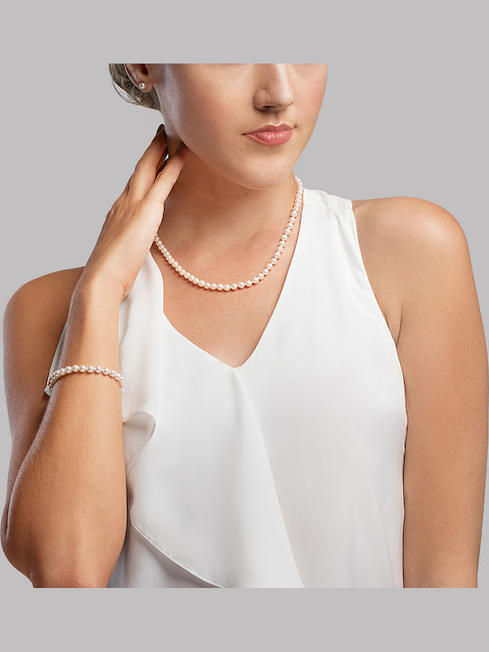 Margaritari Set with Necklace & Bracelet from Gold 14K with Pearls Margaritari Set with Necklace & Bracelet from Gold 14K with Pearls
