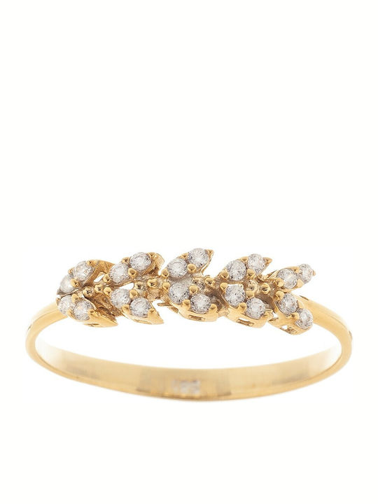 Gold Set Bracelet , Ring & Necklace with Stones 14K