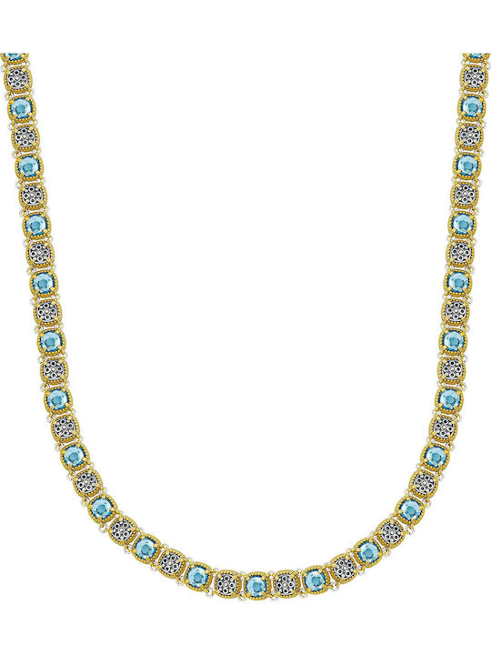 Set with Necklace & Bracelet from Silver Gold Plated with Stones