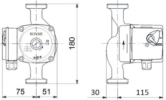 Rovar Rovar 32-70 32/7 Zirkulationspumpe 180mm