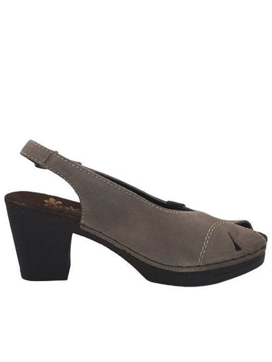 Rieker Anatomic Suede Gray Heels