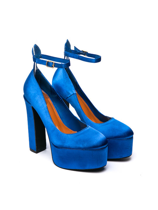 Malesa Blue Heels with Strap