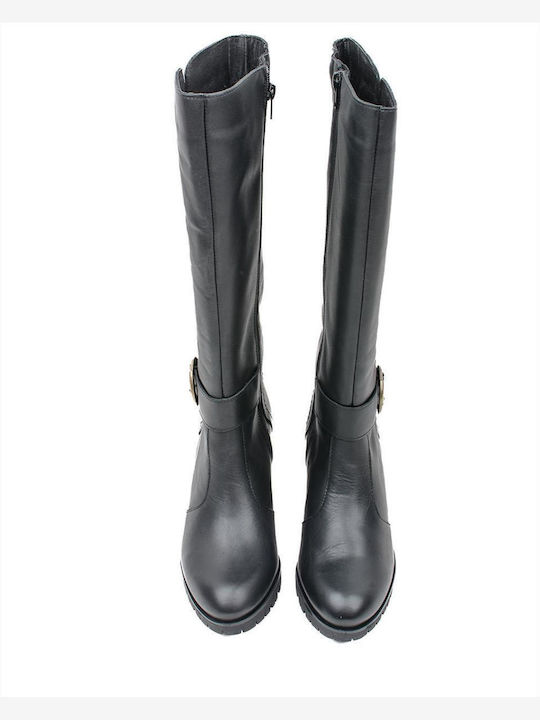 Yokono Leather Women's Boots with Zipper Black