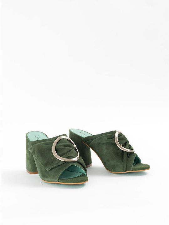 Favela Leather Women's Sandals Green