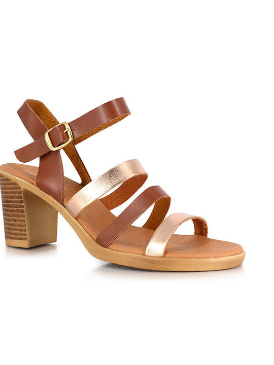 Malesa Damen Sandalen in Tabac Braun Farbe