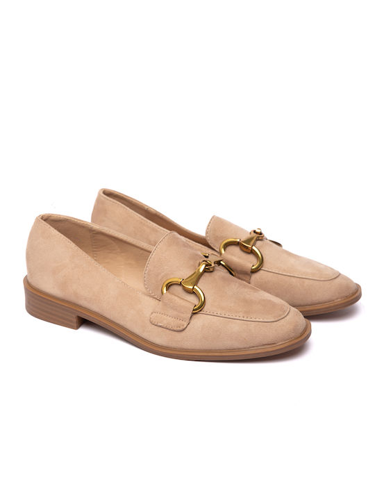 Malesa Women's Moccasins in Beige Color