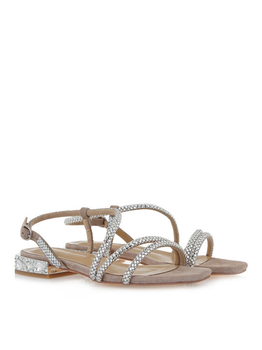 Alma en Pena Women's Flat Sandals in Beige Color