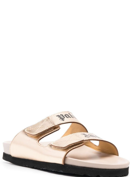 Palm Angels Leather Women's Sandals Gold