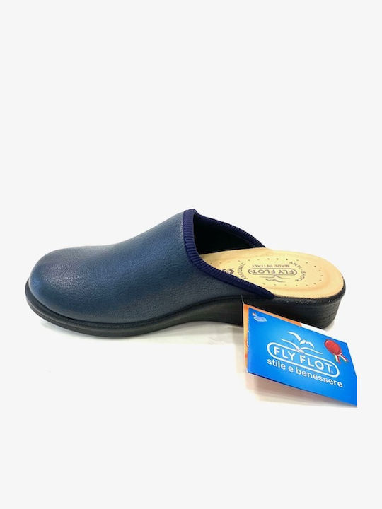 Anatomische Lederne Damen Hausschuhe Blau