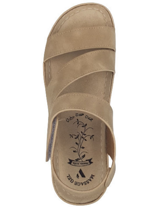 Anatomic Women's Leather Platform Shoes Beige