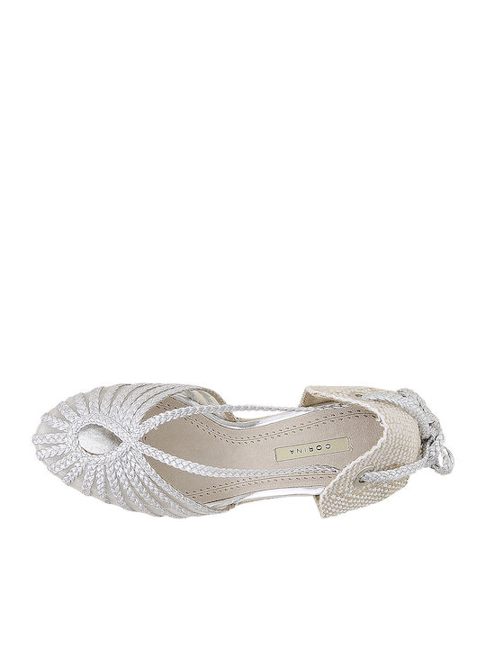 Platforme Dama În Stil Espadrile Argintii