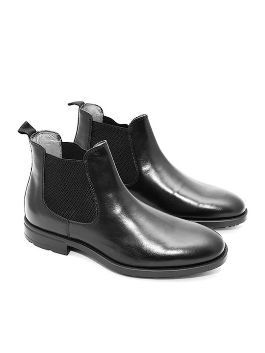 Marco Ferretti Men's Leather Chelsea Ankle Boots Black