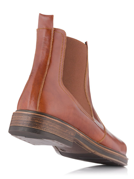 Piele Tabac maro Ghete Chelsea