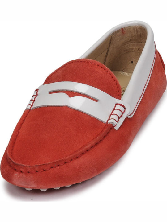 Leder Herren Mokassins in Rot Farbe