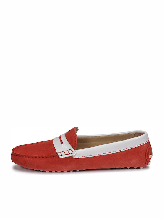 Leder Herren Mokassins in Rot Farbe
