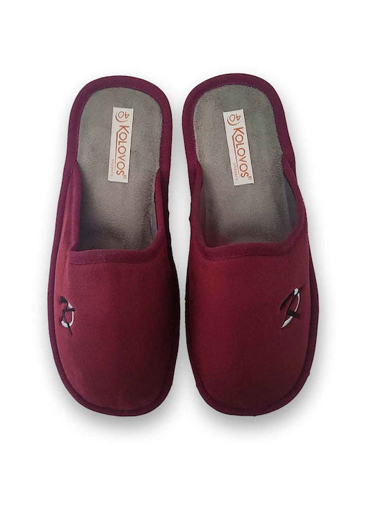 Kolovos Men's Slipper Burgundy